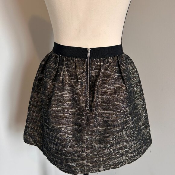Aritzia Wilfred Black & Gold Shimmer Short Skirt - Size 4 - Picture 3 of 4